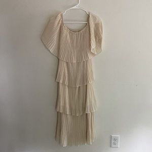 Tiered Beige Dress